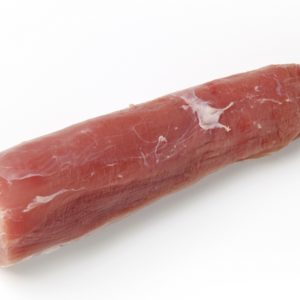 Frozen pork tenderloin, showcasing its lean cut and rich color, perfect for a variety of cooking methods.